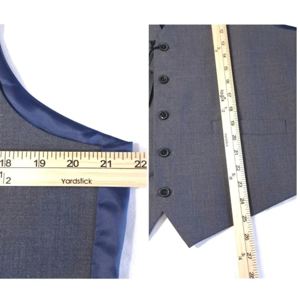 Combatant‎ Gentlemen Men's Charcoal Suit Button Vest 100% Wool 42L Workwear NWT